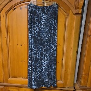 Karen Kane Black and Gray Animal Print Maxi Skirt